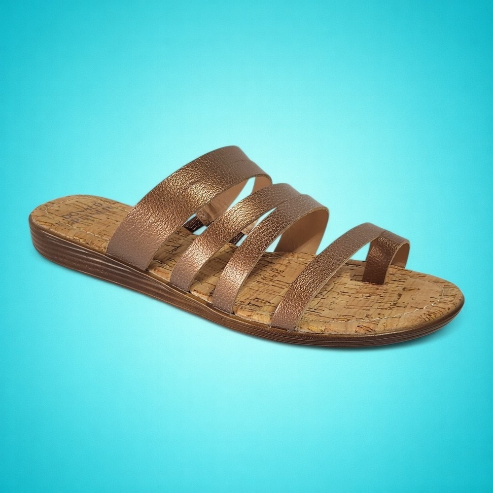 Women's Donald Pliner‎ Grinda Tobacco Tumbled Metallic Leather Sandals, Size 10